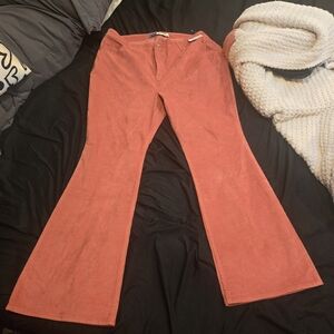 Old Navy Women's Wide Leg Corduroy Pants in Coral